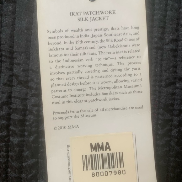 Met Museum Ikat Silk Patchwork Reversible Jacket Boho Art Jacket L - Picture 4 of 6